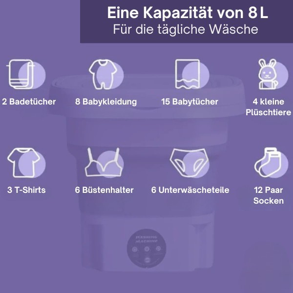 Faltbare Miniwaschmaschine