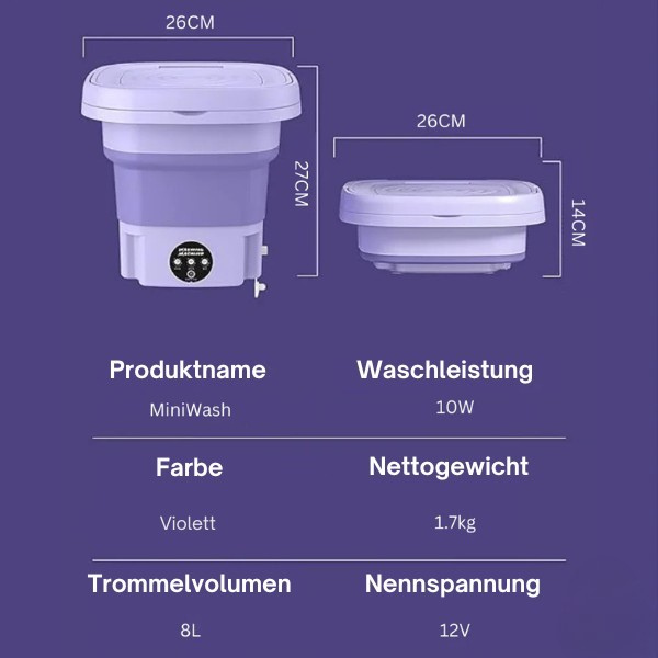 Faltbare Miniwaschmaschine